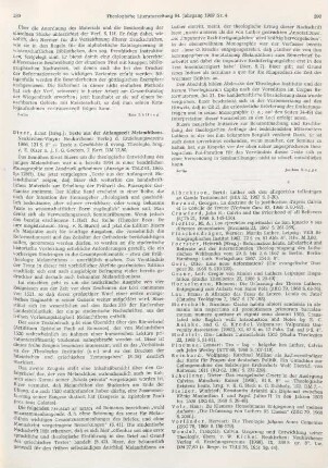 289-290 [Rezension] Melanchthon, Philipp, Texte aus der Anfangszeit Melanchthons