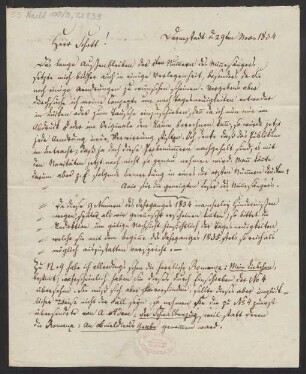 Brief an B. Schott's Söhne : 29.11.1834