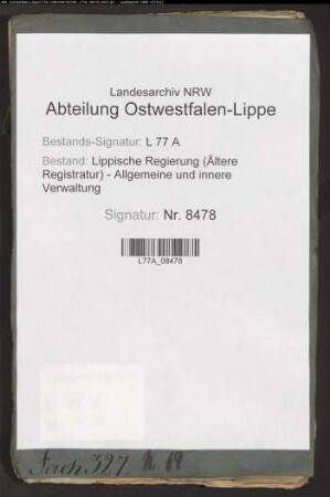 Landstraße (Chaussee) von Lage nach Schötmar, Bd. 1