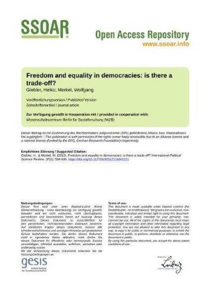 Freedom and equality in democracies: is there a trade-off?