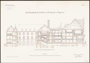 Land- und Amtsgericht, Magdeburg: Querschnitt 1:150