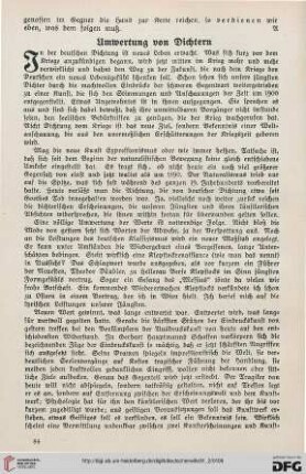 31: Umwertung von Dichtern