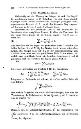 § 317. Geodätische Linien.