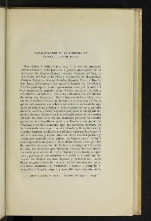 Establecimiento de la audiencia de Panamá. - Año de 1538 (1).