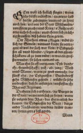 Gern wolt ich frölich singen/ wann || ichs dörffte vnderston/