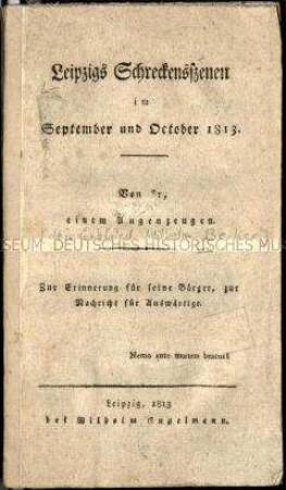 Schrift über die Schrecken der Völkerschlacht bei Leipzig