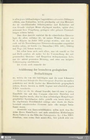 Schilderung der besonderen geologischen Beobachtungen