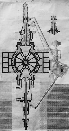 Cockerill-Gasmotor, Steuerung : Technikgeschichte | Industrie und Technik | Verbrennungs-Kraftmotoren (Gasgeneratoren)