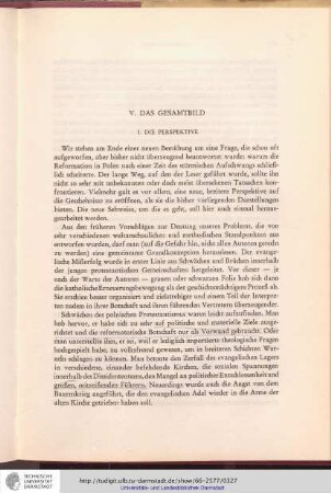 V. Das Gesamtbild