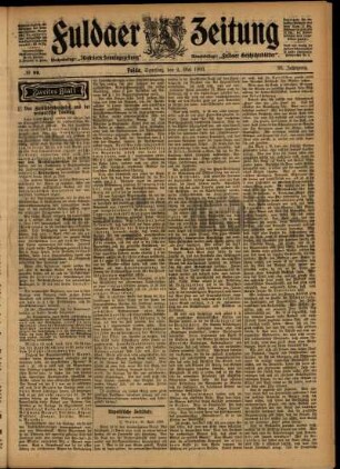 Zweite Ausgabe vom Samstag, den 02. Mai 1903.