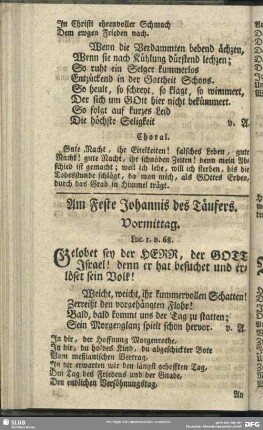 Am Feste Johannis des Täufers