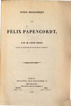 Notice biographique sur Félix Papencordt
