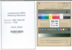 Entnazifizierung Alfred Hecht , geb. 05.09.1897 (Polizeibeamter)