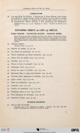 Estampes début 20e - fin 19e siècle (Nr. 39-74)