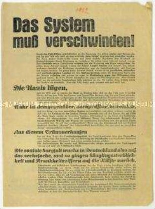 Flugblatt der SPD gegen die NSDAP und Aufruf zur Reichstagswahl am 31. Juli 1932