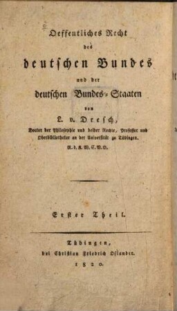 Oeffentliches Recht des deutschen Bundes, 1