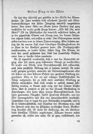 Erster Flug in die Welt