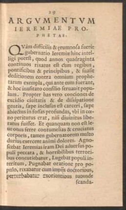 Argumentum Ieremiae Prophetae.