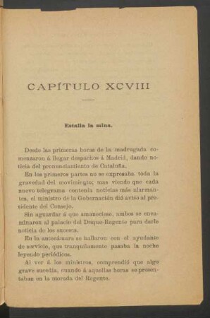 Capítulo XCVIII - Estalla la mina.