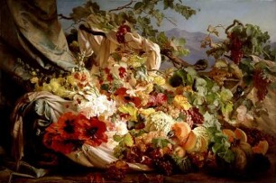 Großes Blumen- und Früchtestilleben