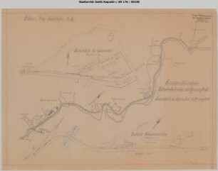 Gleisanschluss Heinrich Geldmacher: Übersichtsplan über die Privatanschlussbahn Felderhoferbrücke - Hoffnungsthal mit Lageplan der Papierfabrik und Lageplan des Bahnhofs Felderhoferbrücke.