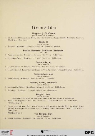 Gemälde (Nr. 1-267)