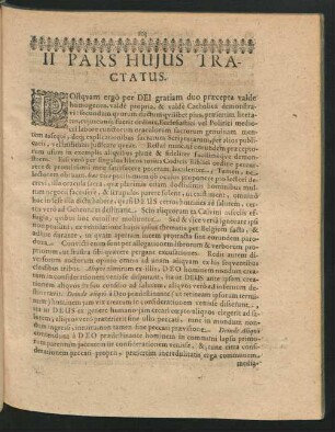 II. Pars Huius Tractatus.