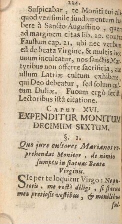 Caput XVI. Expenditur monitum decimum sextum.