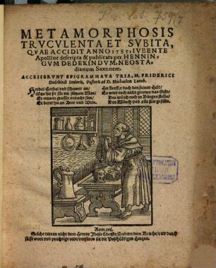 Metamorphosis truculenta et subita : quae accedit anno 1585, iubente Apolline