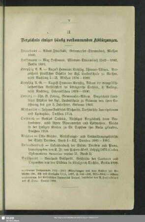 II. Verzeichnis einiger häufig vorkommenden Abkürzungen