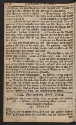 XXXII. Sonderbare Trost-Lieder