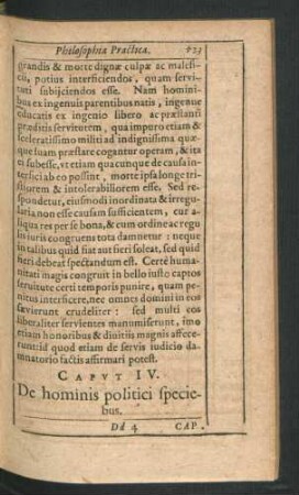 Caput IV. De hominis politici speciebus.