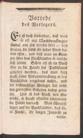 Vorrede des Verlegers.
