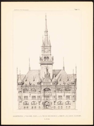 Konkurrenzentwürfe für ein Rathaus in Stuttgart, zusammengest. v. W. Kick, Stuttgart 1895: Ansicht