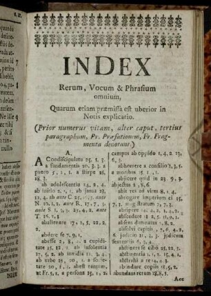 Index Rerum, Vocum & Phrasium omnium,[...]