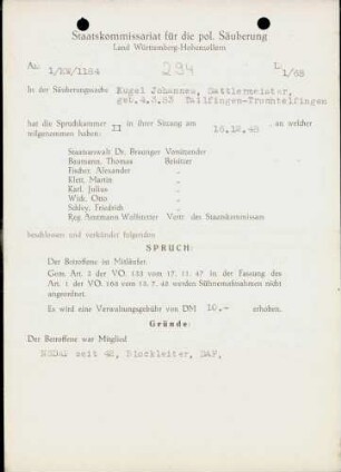 Kugel, Johannes
