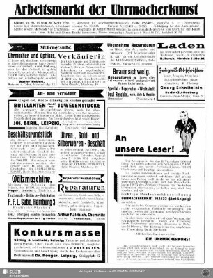 Arbeitsmarkt der Uhrmacherkunst