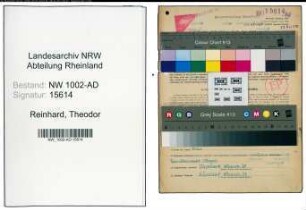 Entnazifizierung Theodor Reinhard, geb. 12.05.1882 (Staedt.Angest.)