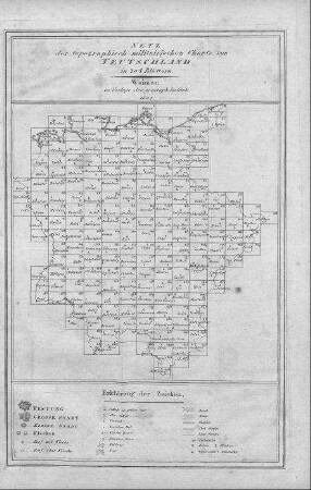 Netz der topographisch-militairischen Charte von Teutschland in 204 Blättern. - Weimar : Verlag des Geographischen Instituts, 1807