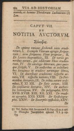 Caput VII. De Notitia Auctorum