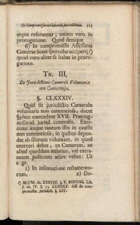 Tit. III. De Jurisdictione Camerali Voluntaria non Contentiosa.