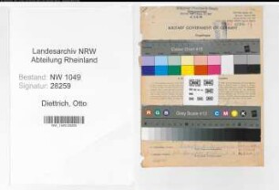 Entnazifizierung Otto Diettrich , geb. 03.06.1901 (Ingenieur)