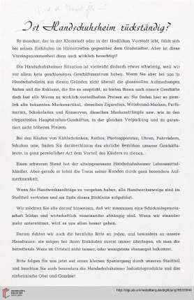 Ist Handschuhsheim rückständig?