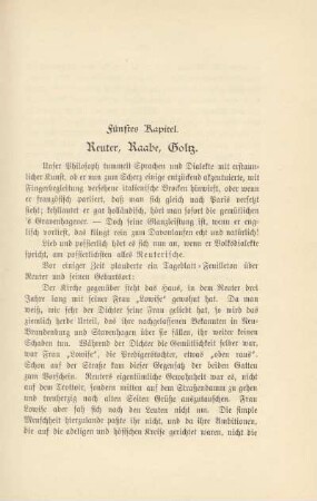 Fünftes Kapitel. Reuter, Raabe, Goltz