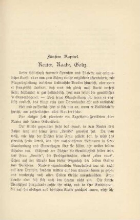 Fünftes Kapitel. Reuter, Raabe, Goltz