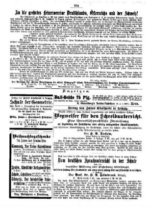An die geehrten Lehrervereine Deutschlands, Österreichs und der Schweiz!