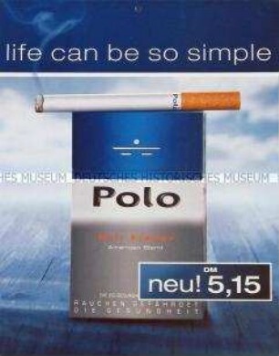 Werbeschild (doppelseitig) für "Polo"-Zigaretten