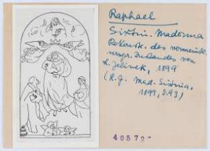 Raffael: Sixtinische Madonna, Rekonstruktion des vermeintlich ursprünglichen Zustandes nach Jelinek (Diakartei)