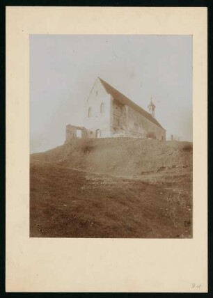 PA 6187, Wurmlinger Kapelle von außen nach dem Mauereinsturz durch das Erdbeben vom 16. November 1911