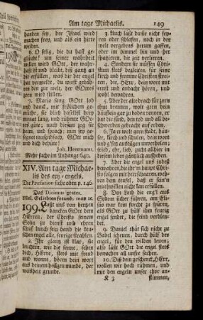 149-154, XIV. Am Tage Michaelis des Ertz-Engels (199 - 204)